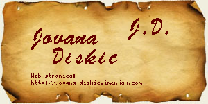 Jovana Diskić vizit kartica
